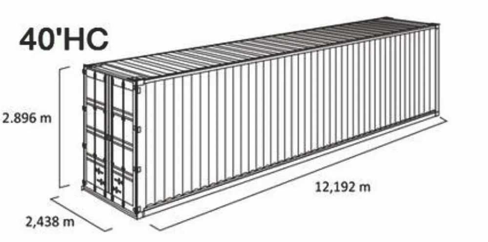 KONTENER morski magazynowy, 40 ft HC, 12 m podwyższony używany