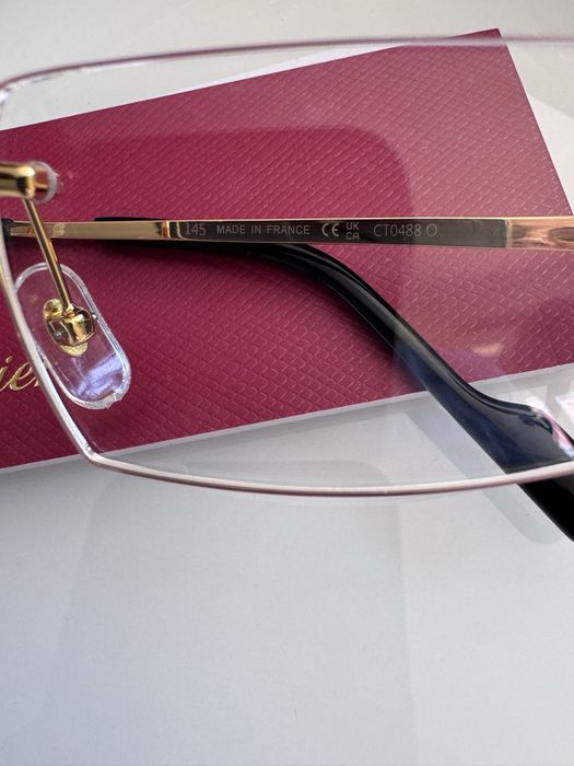 Luksusowe nowe okulary Cartier  bezramkowe