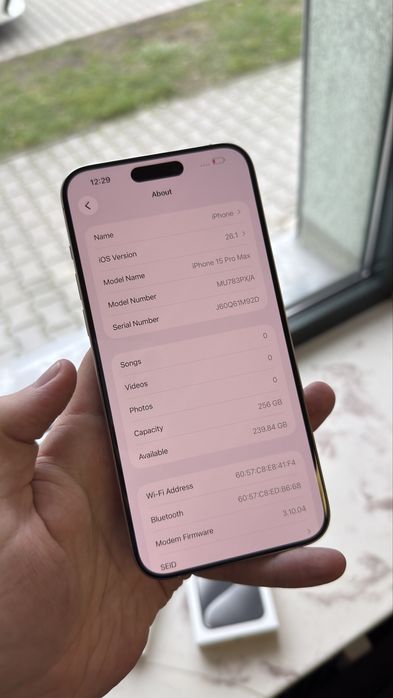 iPhone 15 Pro Max 256GB 100% bdb stan jedynie rysy na ekranie