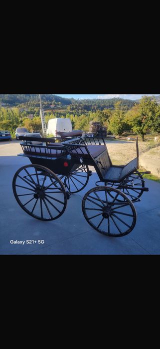 Charrete antiga singular e parelha