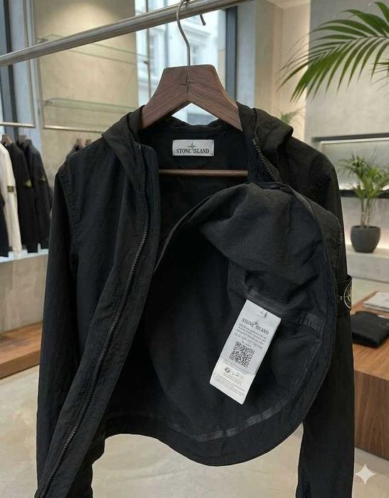 Чорна Куртка Нейлонова Stone Island (XS S M L XL XXL)