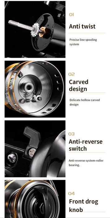 Rooblinos BK 3000 spiningowy kołowrotek wędkarski metalowa szpula