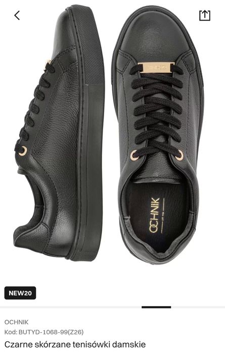 Tenisówki, sneakersy, półbuty damskie czarne Ochnik 38