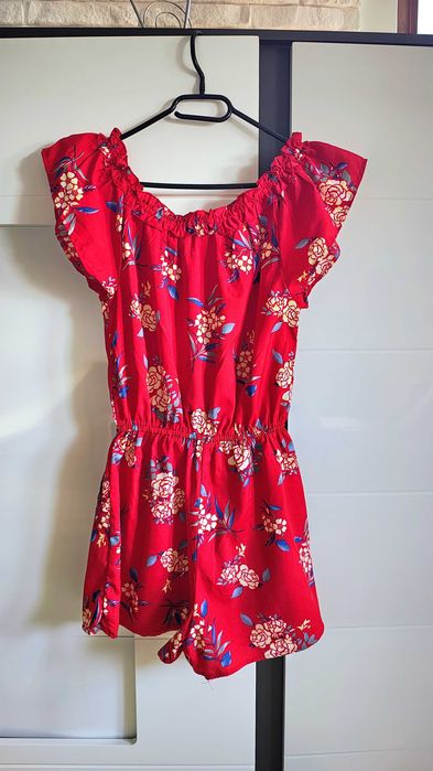 !Bardzo dobry! Czerwony kombinezon w kwiaty Primark, 34!