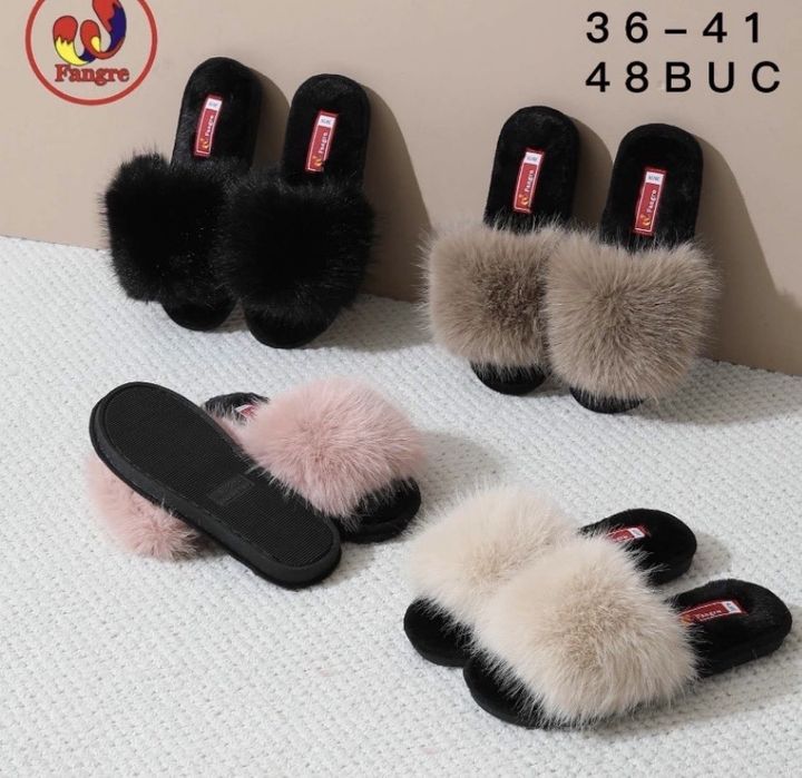 Женские  комнатные тапки меховые тапки мех хутро пушистики
