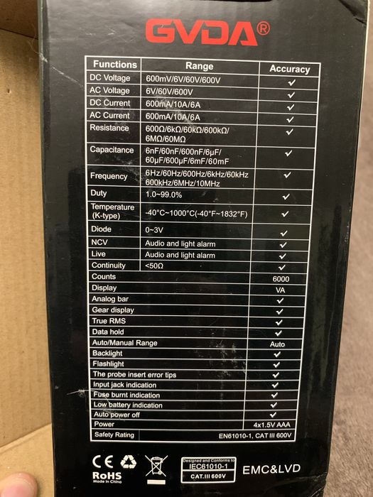 Мультиметр GVDA GD120B