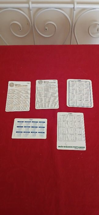 5 Calendários de bolso - Bancos Portugueses