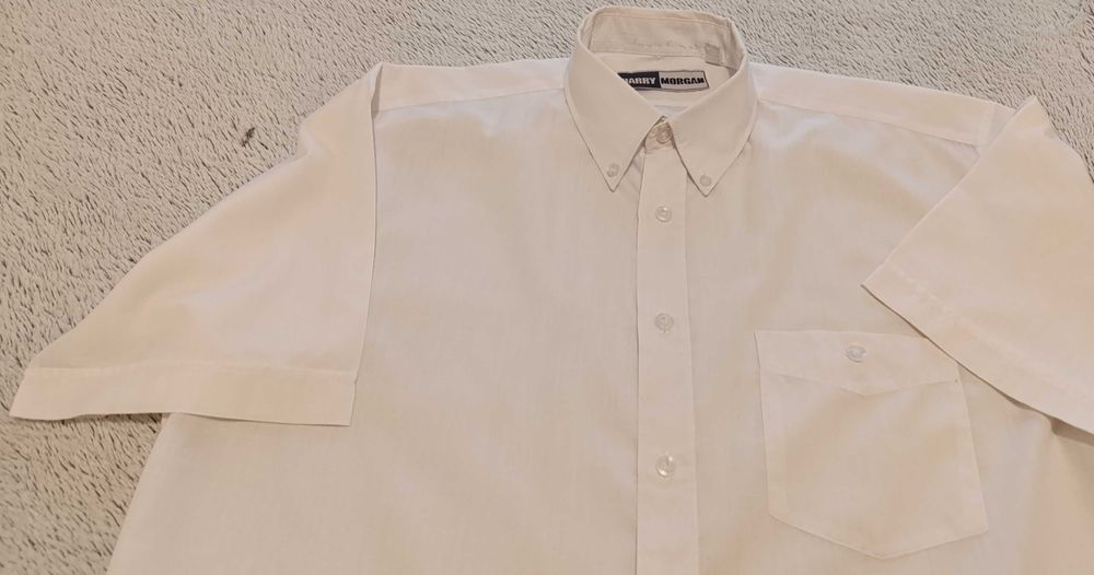 Camisa Branca, Clássica, manga Curta - Tam M - Marca Harry Morgan