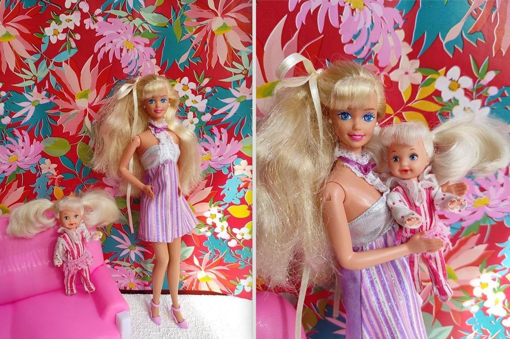 Strollin' Fan Barbie and Kelly Playset Mattel, 1995