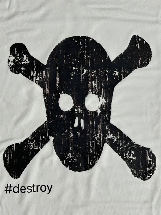 Destroy t-shirt white з черепом архівна кроп тішка футболка arhive  S M L XL
