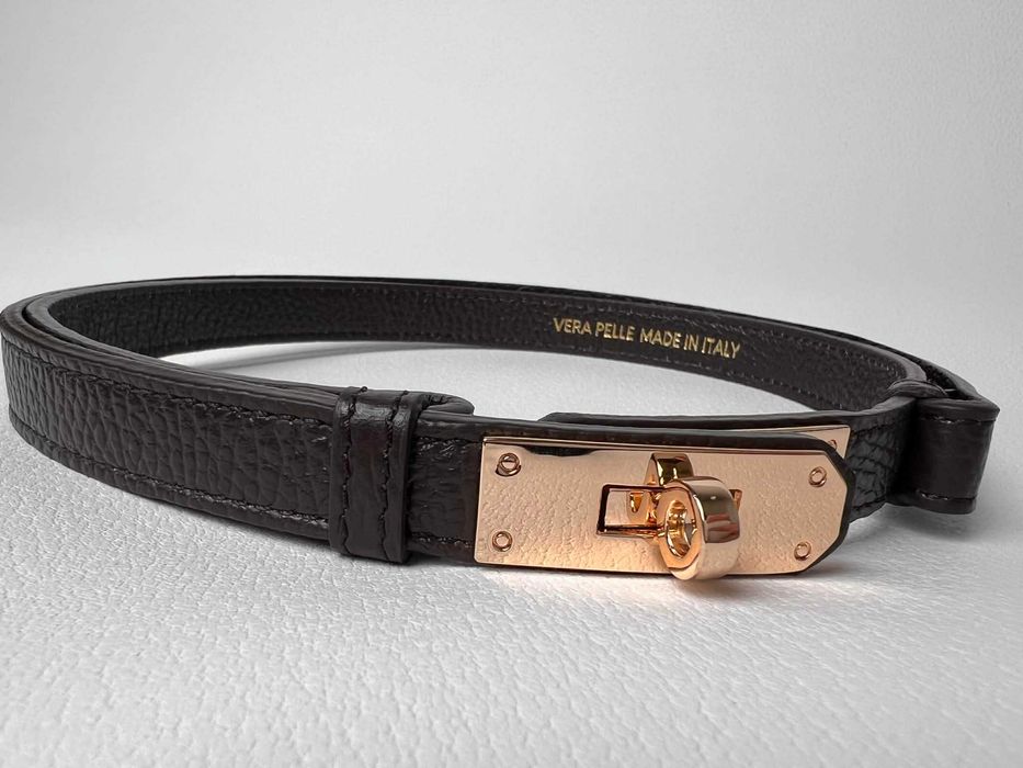 HERO pasek regulowany rozsuwany czarny brąz beż vera pelle skóra