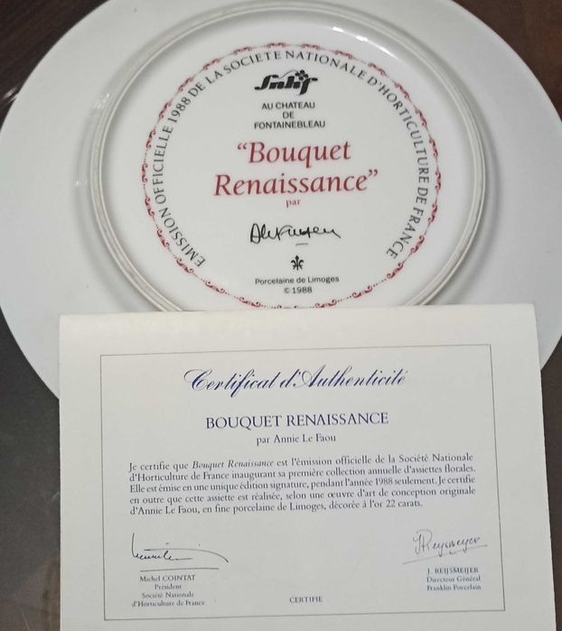 Coleção de pratos decorativos /Francês com certificado