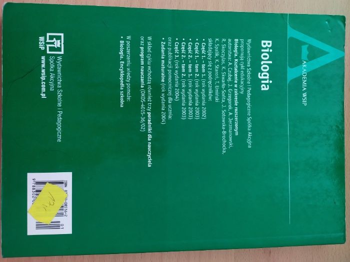 Biologia cz. 1 / tom 2 / WSiP / poziom rozszerzony