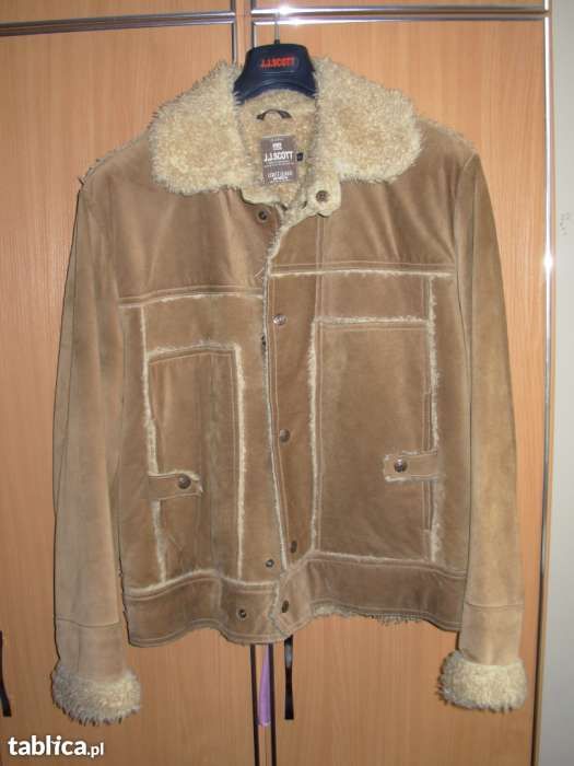 Kurtka skórzana i ocieplana kożuchem rozmiar 50