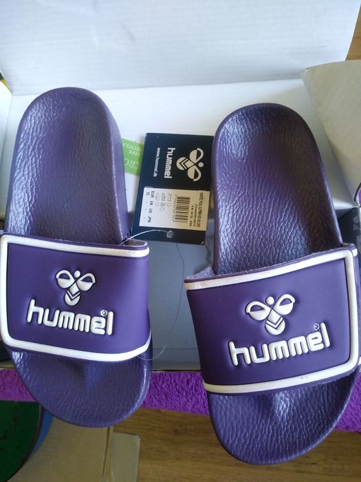 Klapki dziecięce na basen,plażę regulowane hummel velcro rozm.32-20 cm