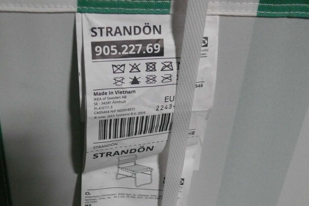 STRANDÖN cadeira de Praia, Verde, branca e Azul