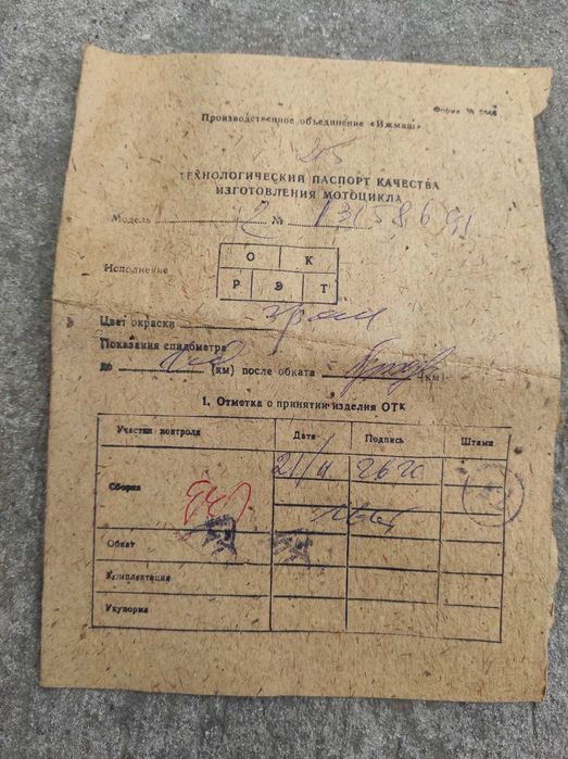 Документи Керівництво з експлуатації мотоциклів ІЖ 6.113-01 та 6.114-01 (також відомих як ІЖ Юпітер-5 та Юпітер-5К)