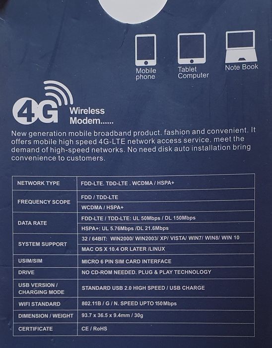 4G модем приймайте інтернет скрізь