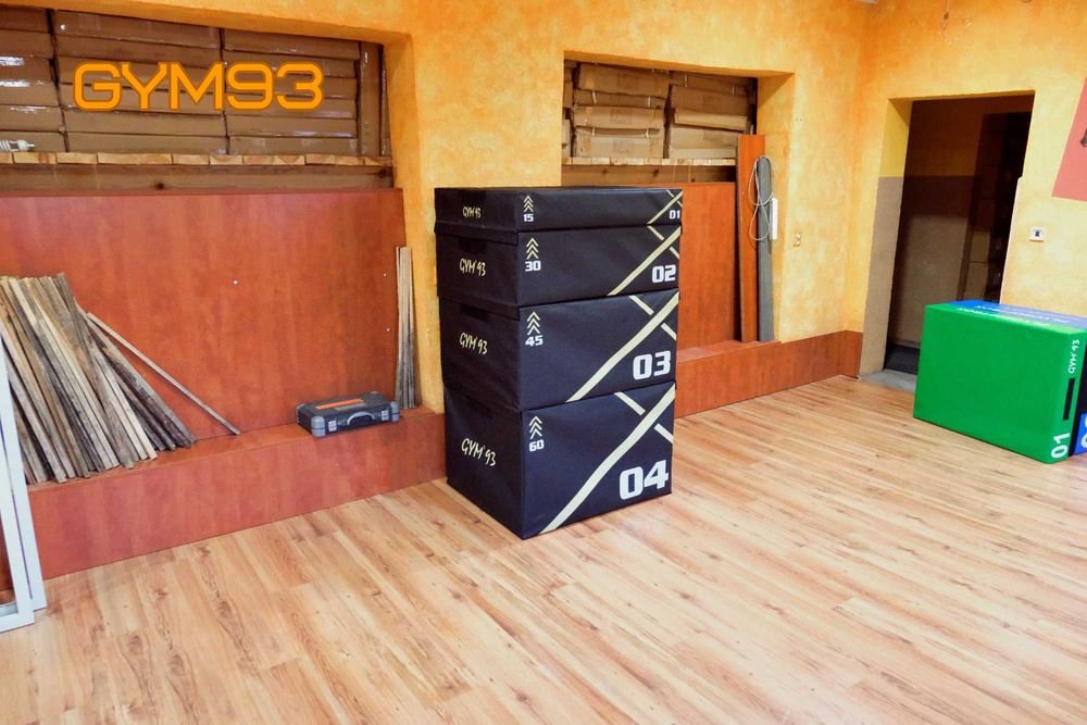 Soft Plyo Box 4 piętra CZARNY z żółtym akcentem