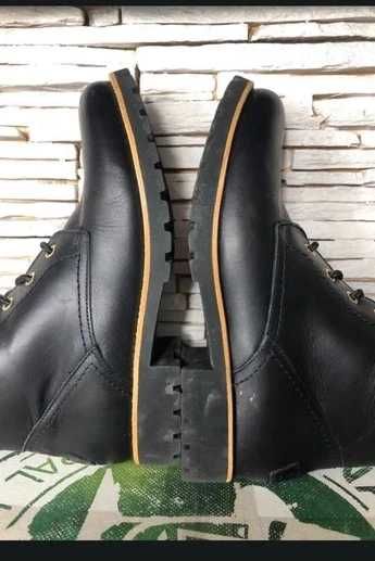 Czarne workery botki trapery Panama sznurowane na suwak r. 39