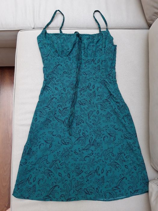 Vestido de Verão com padrões vintage - verde (XS-S) NOVO!