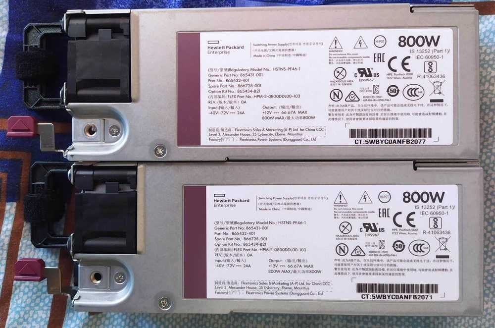 48В-12А DC-DC перетворювач живлення HP Gen10 800W Flex Hot Plug G10 G9