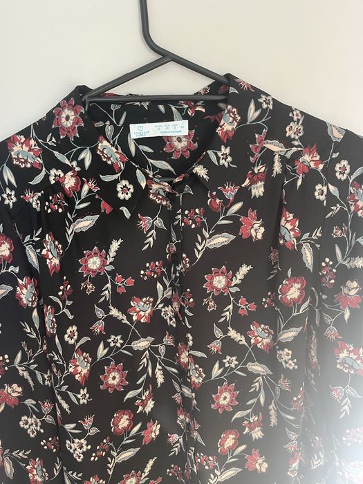 Ciemna koszula w kwiaty boho hippie witch