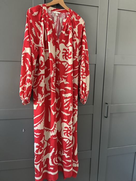 Sukienka dluga wiskoza print wzory bufki xl