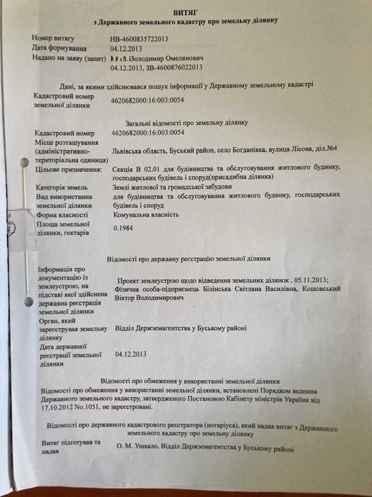 Земельна ділянка під забудову 20 соток. Золочівський район, Львівська область