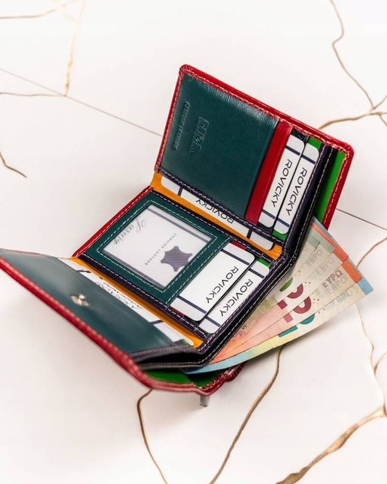 mały, skórzany portfel damski na zatrzask - 4u cavaldi