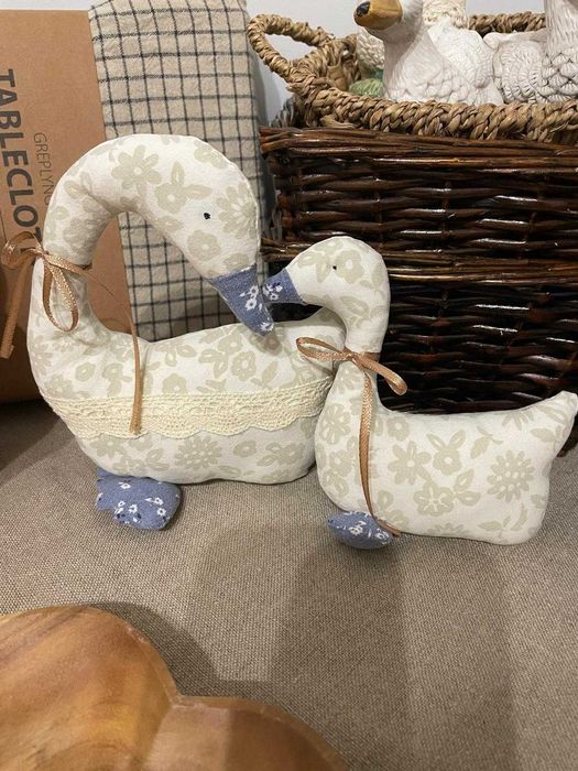 Komplet dekoracji handmade – gąski, ptaszki i serduszko