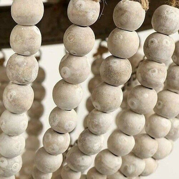 Newrays Retro Loft Vintage Rustykalne okrągłe drewniane perły lampa wi