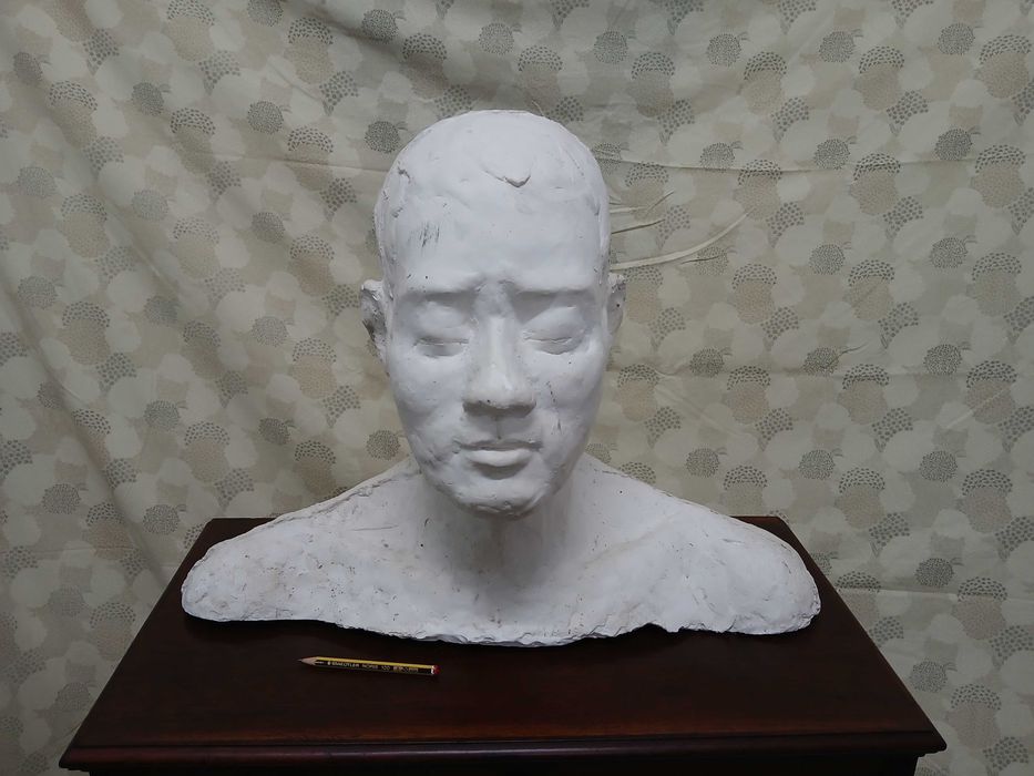 Grande Busto de Figura Humana - Gesso - Arte - Feito á mão - Cara Face