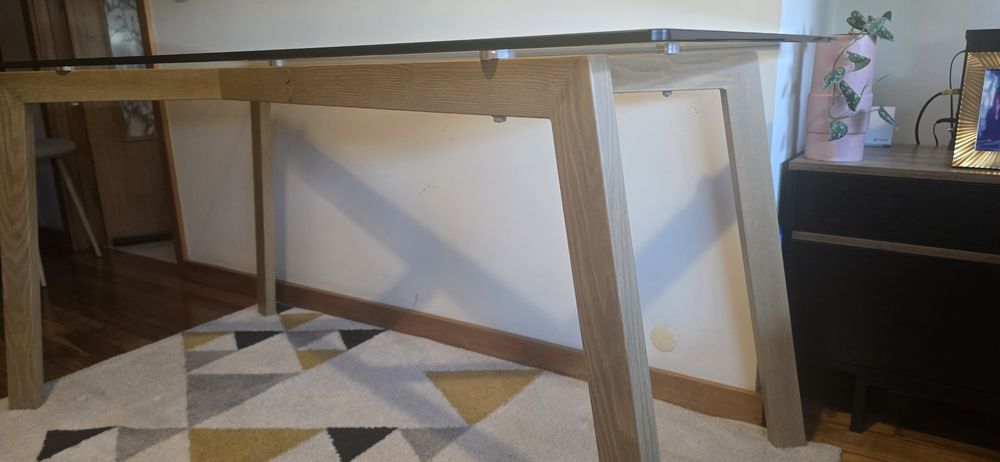 Mesa jantar tampo em vidro nova