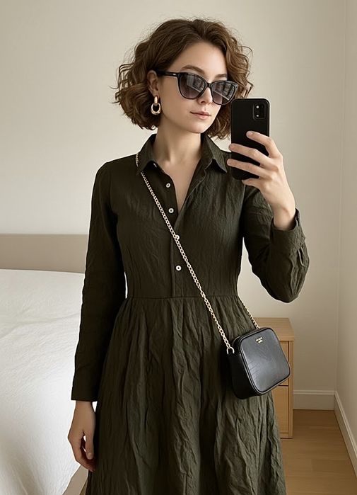 Vestido casula verde