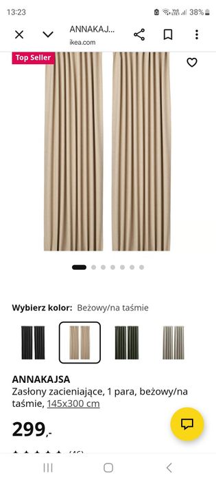Zasłony Ikea Annakajsa