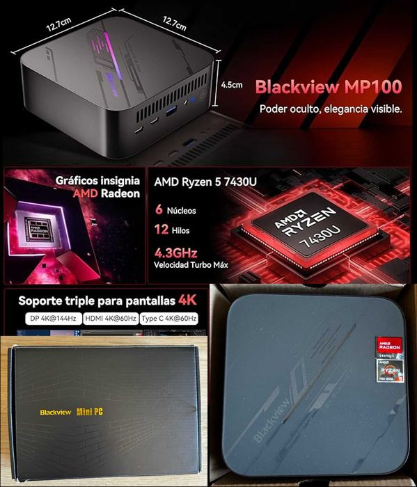 MINI PC Blackview Mp100 Ryzen 7430U. POTÊNCIA de outro mundo, QUE CABE NA PALMA DA MÃO!