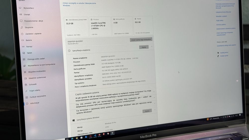 MacBook Pro 16 2019 A2141 i7 | 32GB RAM | 1TB SSD | Radeon 5300M 4GB