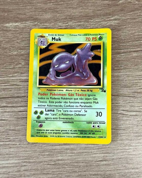 Muk Holo 13/62 Fossil Carta Pokémon Original TCG Wotc - PT