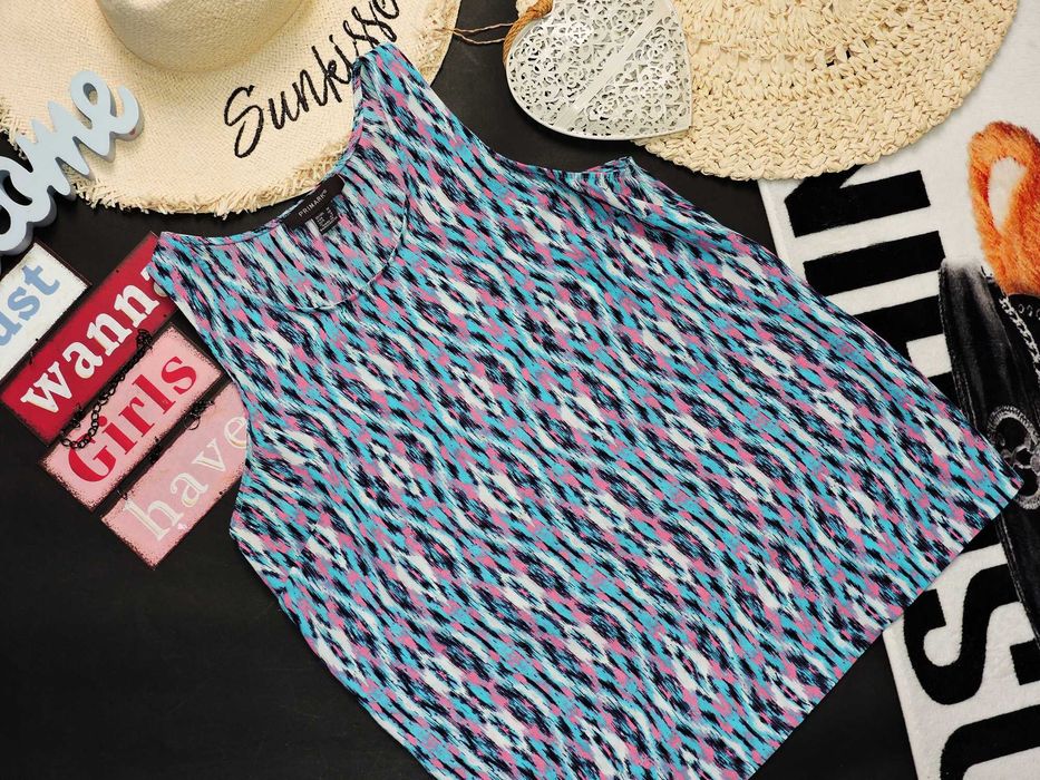 Primark zwiewna bluzka wzorki kolorki M
