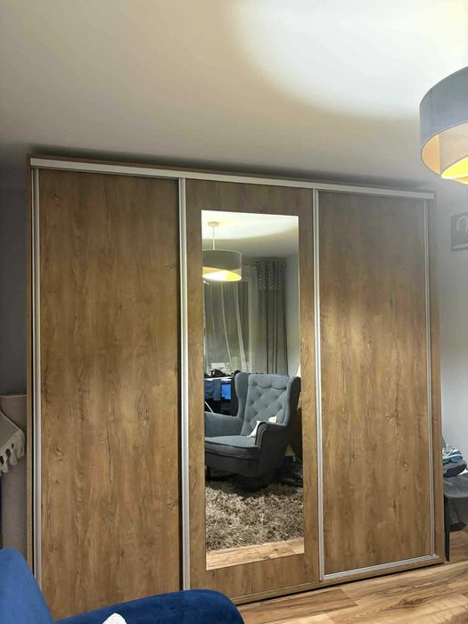 Duża szafa przesuwna z lustrem 250×60×245 cm gruba płyta 18mm mocna