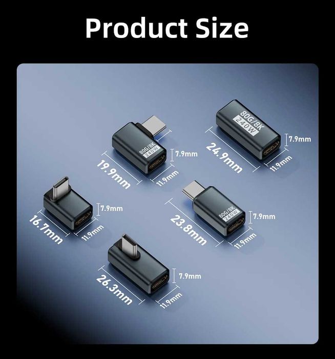 USB-C 90° переходник угловой‼️240W PD 8K60Hz‼️