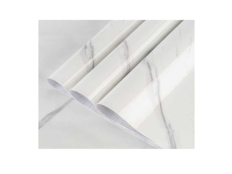 Samoprzylepna Tapeta z Wzorem Białego Marmuru 60 cm x 9 m, Matowa