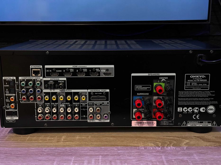 ONKYO TX-NR509  Amplituner HDMI, USB + pilot 5x130Wat