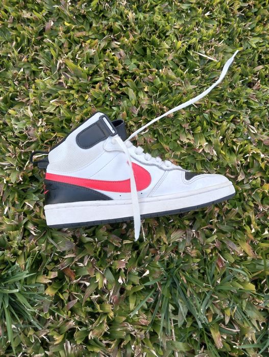 Nike Court Borough Mid - Preto, Branco e Vermelho - Em Excelente Estad