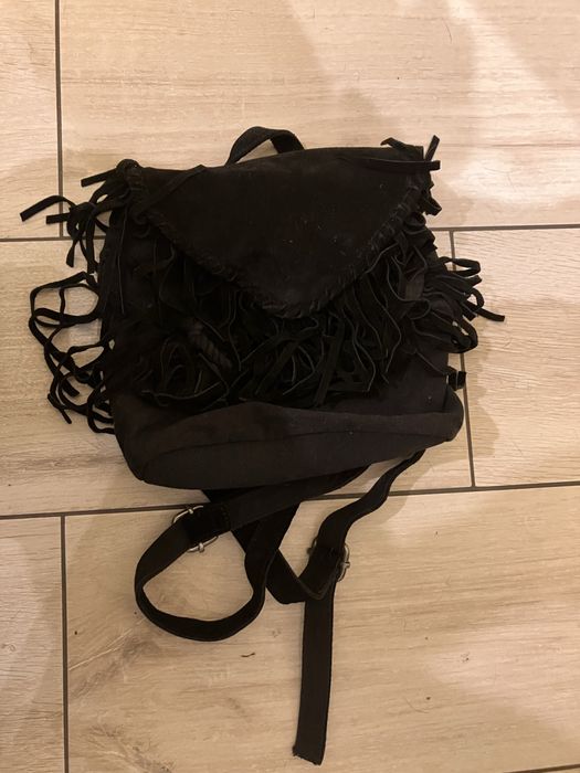 Zara girls czarny zamszowy plecaczek