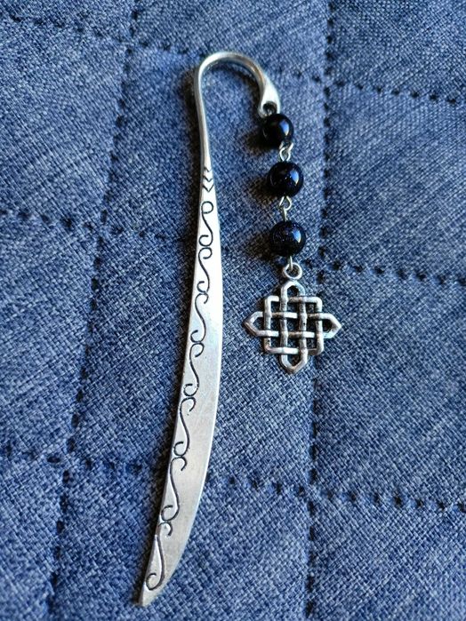 Zakładka do książki metal i kamień rękodzieło onyx i celtowie