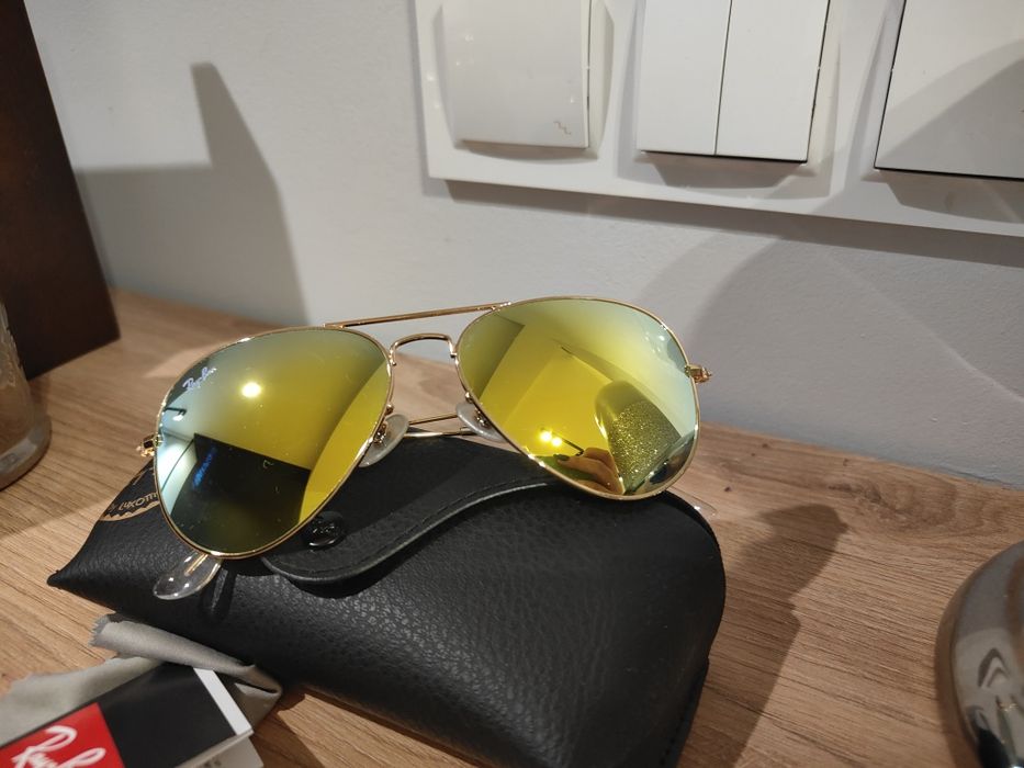 Piękne okulary przeciwsłoneczne Ray-Ban aviator lustra 3025