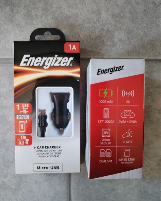Zestaw Energizer – Telefon 2G + Ładowarka samochodowa Micro-USB nowy