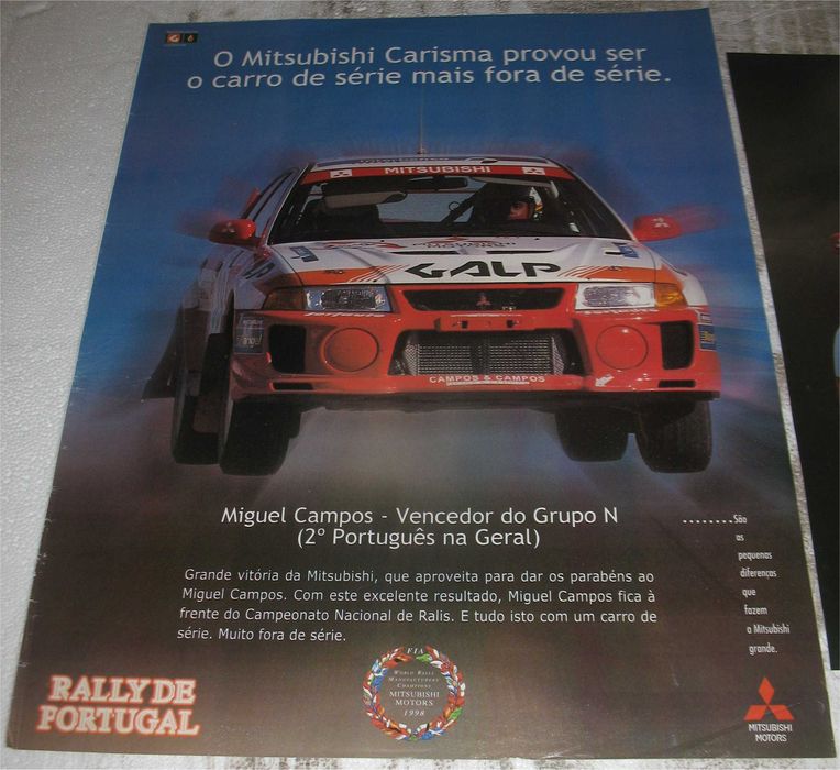 Poster - Mitsubishi Carisma GT - Rally de Portugal 1999 -Miguel Campos